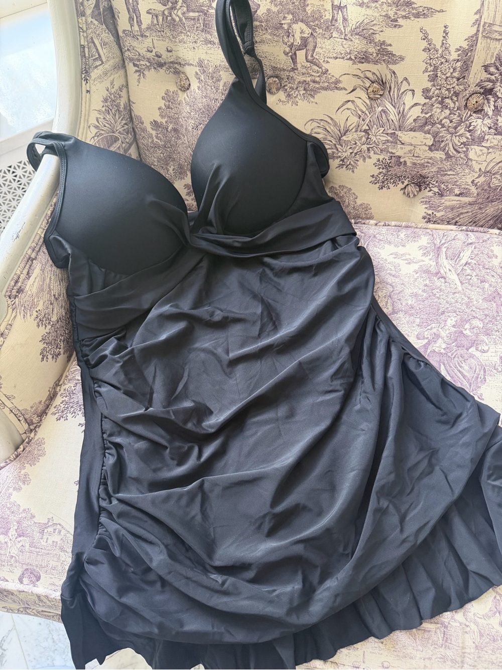Black Ruched Women’s Swimsuit Dress